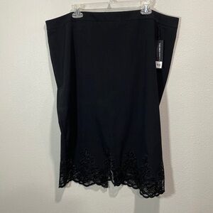 Lane Bryant black skirt with beautiful embroidery detail on bottom